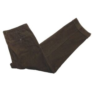 VINTAGE Faconnable Pants Mens 38 Dark Brown Corduroy Cotton Pleated Classic